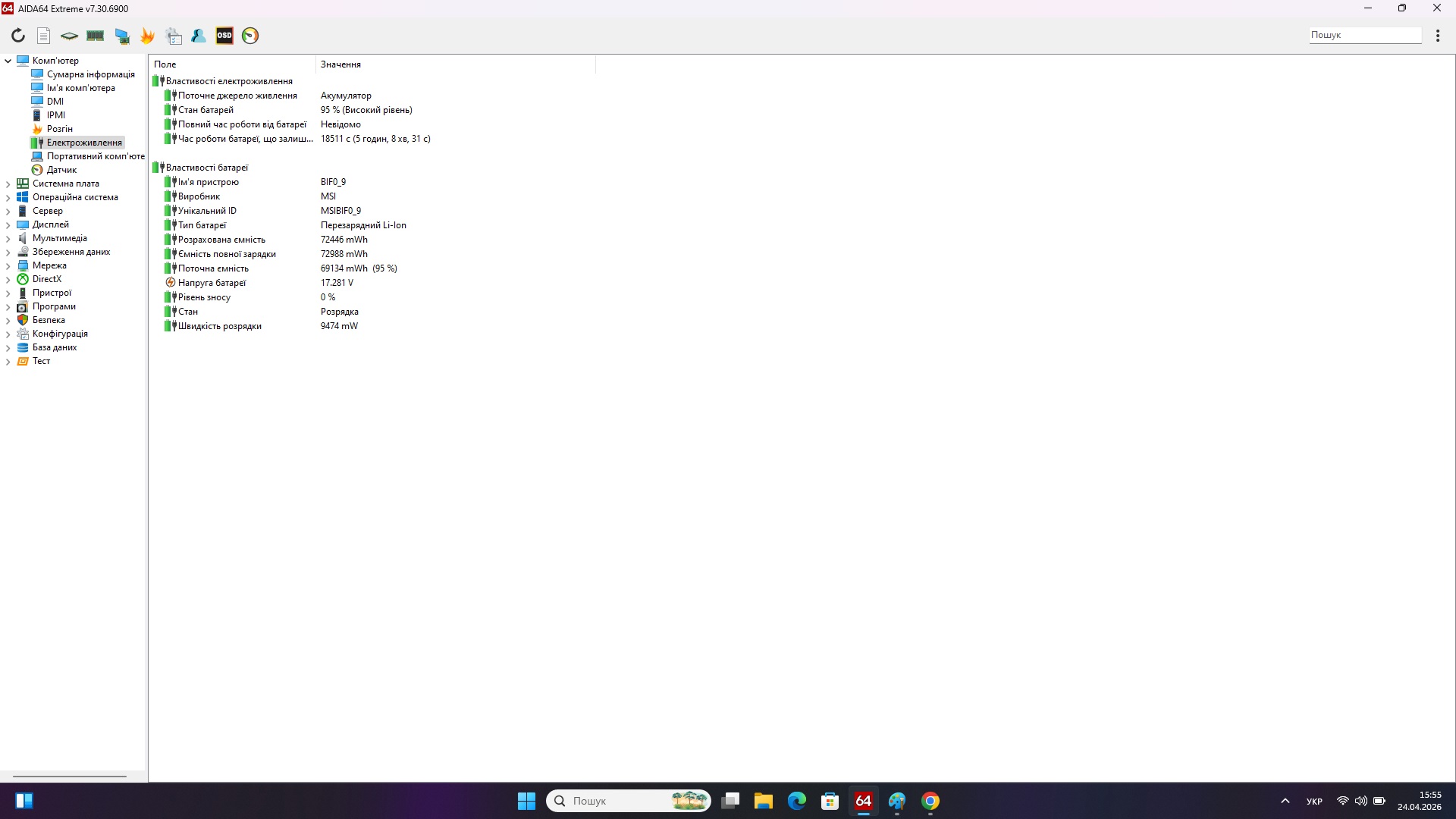Ігровий ноутбук б/у MSI Katana 17 HX 144Hz Core i7-14650HX 16/1Тб SSD RTX 5060 8Гб  - фото 8