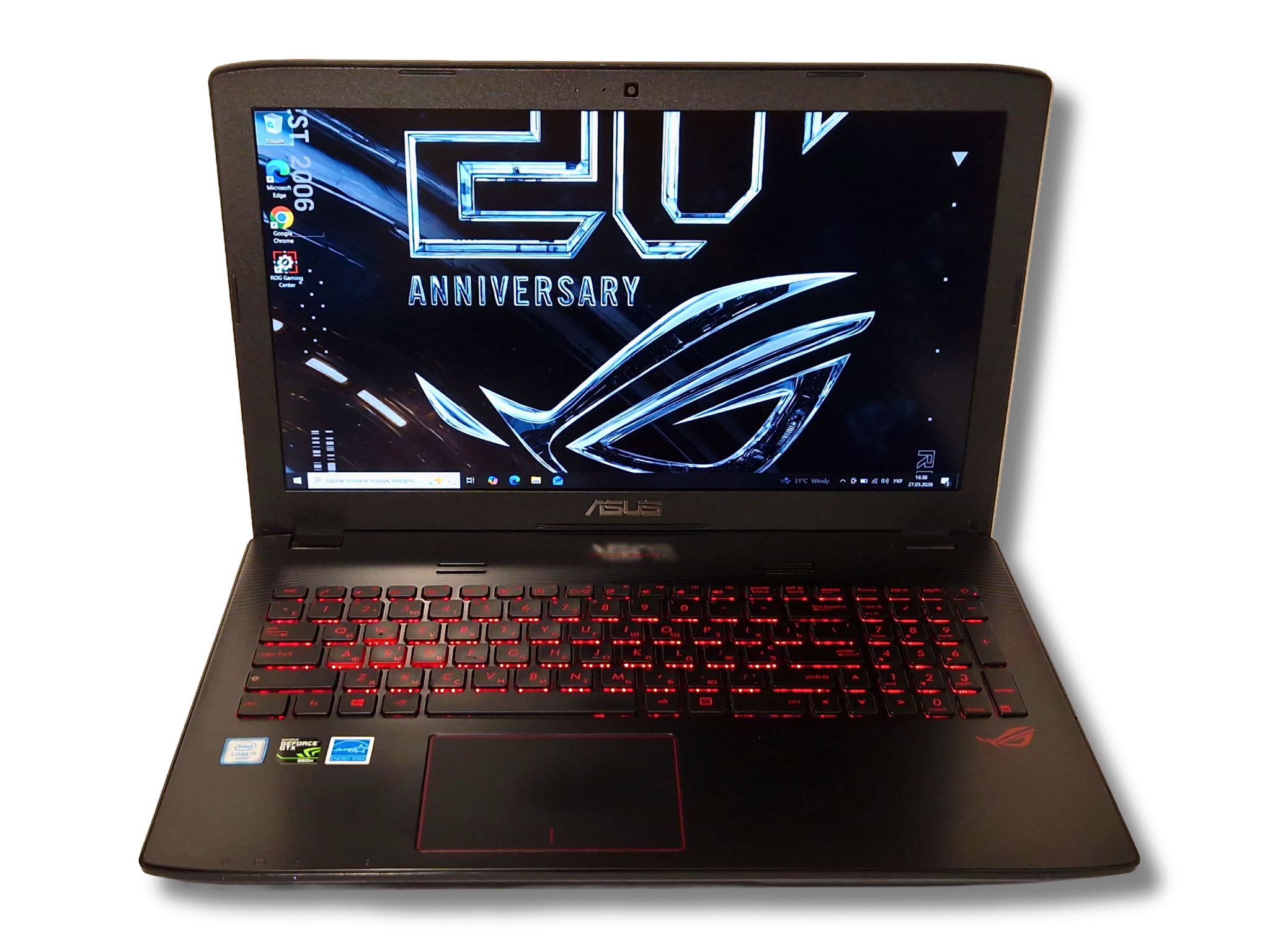 Ігровий ноутбук б/у Asus ROG GL552VW IPS i7-6700HQ 16/180Гб+1Тб GTX 960M 2Гб - фото 6