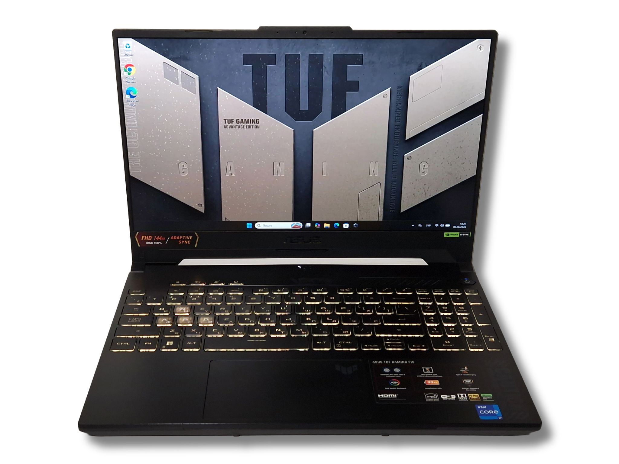 Ігровий ноутбук б/у Asus TUF A15 FA507VV 15.6" 144Hz sRGB 100% Core i7-13620H 16/512 Гб SSD RTX 4060 8Гб 140Вт - фото 6