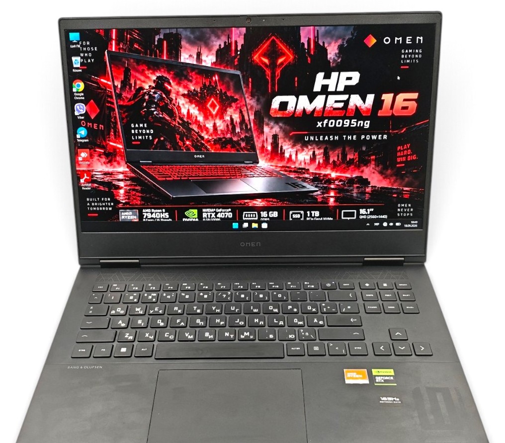 Ігровий ноутбук б/у HP Omen 16-xf0095ng 16.1" FHD 165Hz Ryzen 9 7940HS 16/1TB RTX 4070 8GB