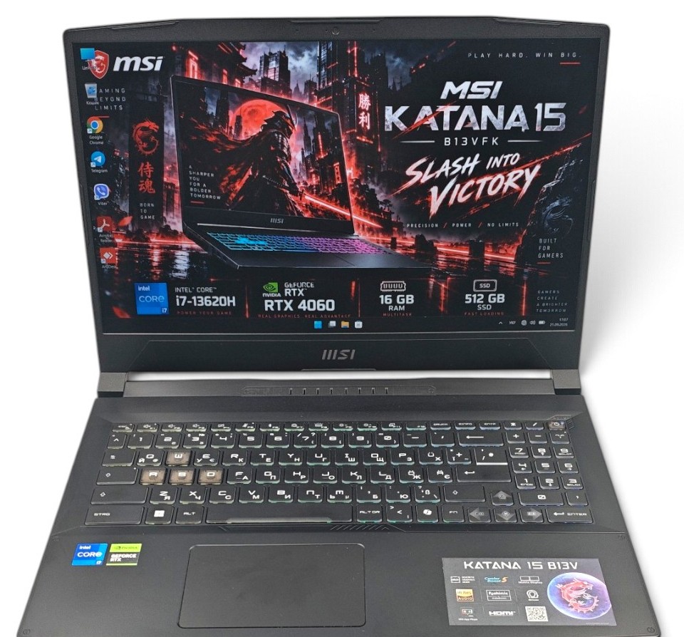 Ігровий ноутбук MSI Katana 15 B13VFK (Core -13620H / 16GB / 512GB SSD / ) б/в 15.6" FHD 144Hz Core i7-13620H 16/512 RTX 4060 8GB