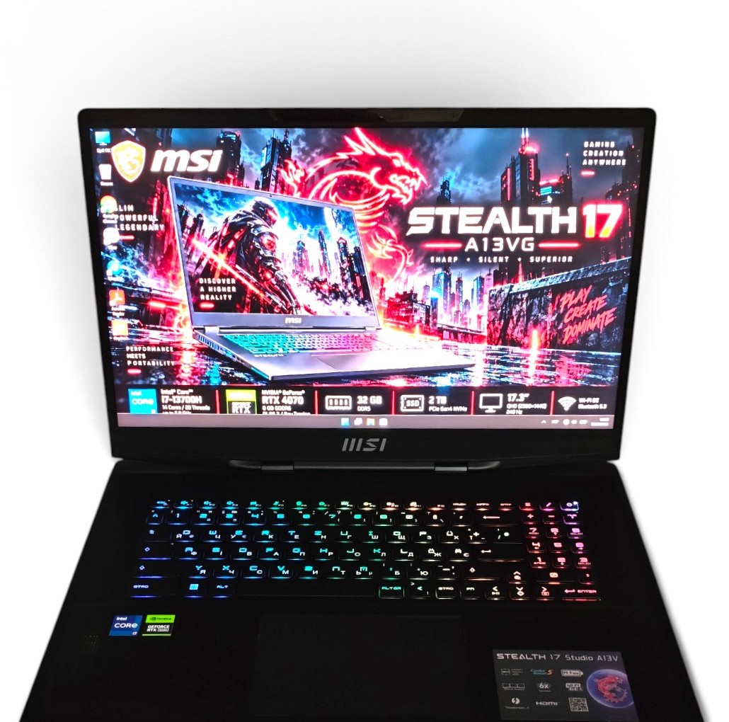 Ігровий ноутбук б/у MSI Stealth 17 Studio A13VG 17.3" QHD 240Hz Core i7-13700H 32/2TB RTX 4070 8GB