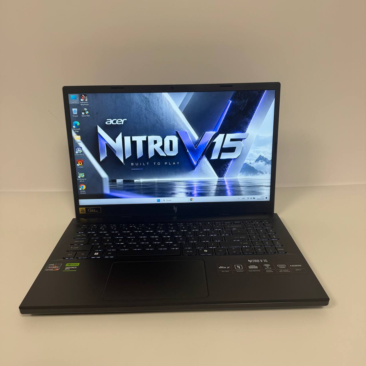 Ігровий ноутбук б/у Acer Nitro V15 ANV15-41 15.6" FHD 144Hz Ryzen 7 7735HS 16/512 RTX 4060 8GB