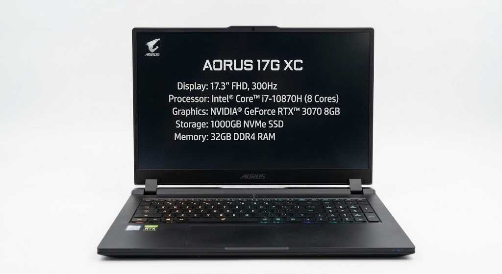 Ігровий ноутбук б/у Gigabyte AORUS 17G XC 17.3" FHD 300Hz Core i7-10870H 32/1TB RTX 3070 8GB