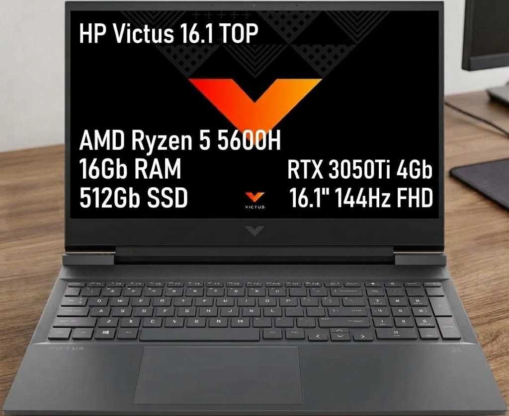 Ігровий ноутбук б/у HP Victus 16 16.1" FHD 144Hz Ryzen 5 5600H 16/512 RTX 3050 Ti 4GB